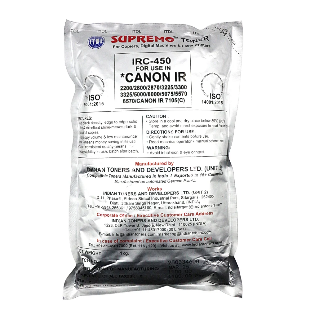 ITDL Copier Toner Powder For Canon IRC-450 1kg Black view 2